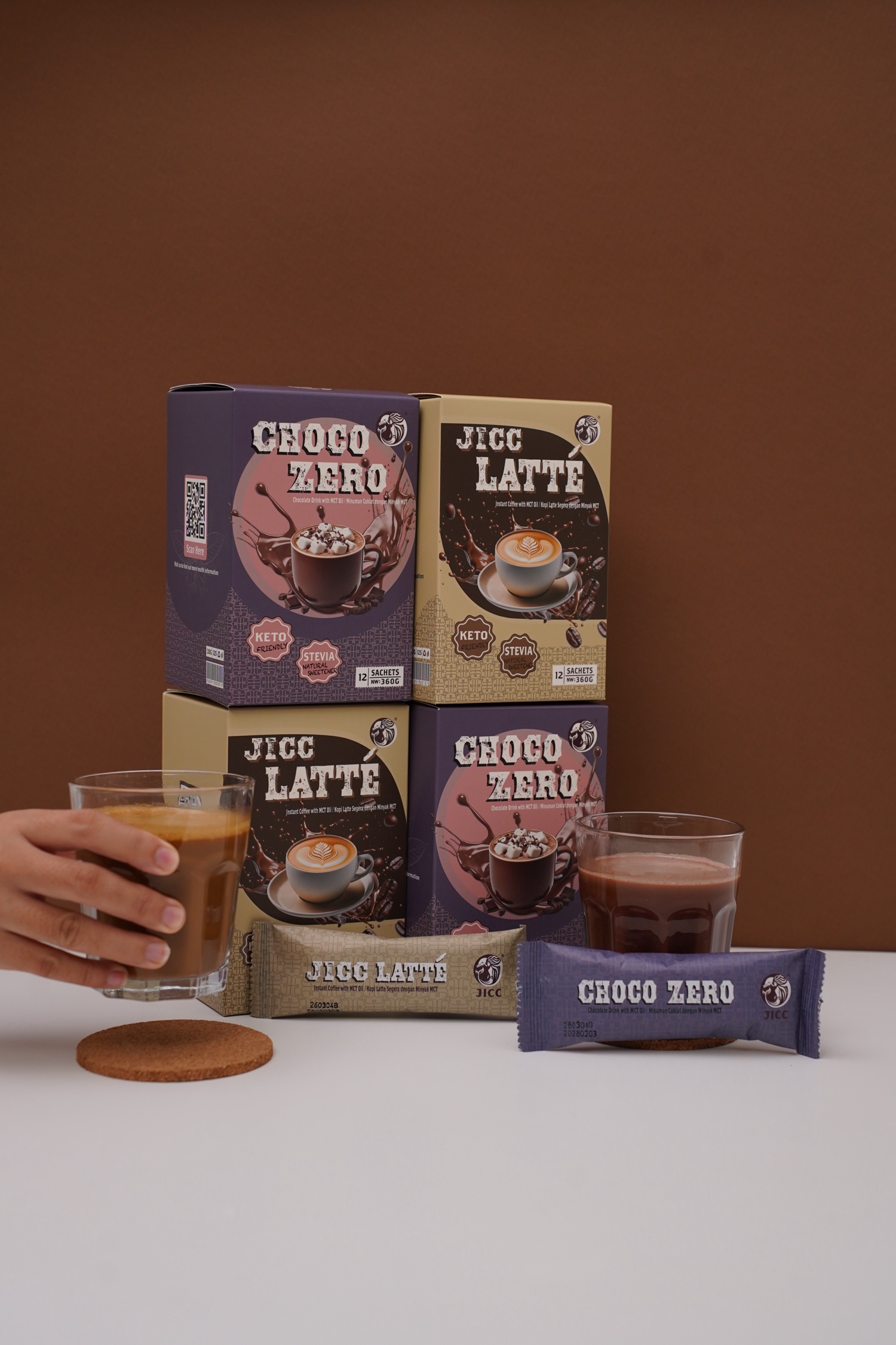 JICC Family Pack 48 Sachets | Choco Zero + JICC Latte